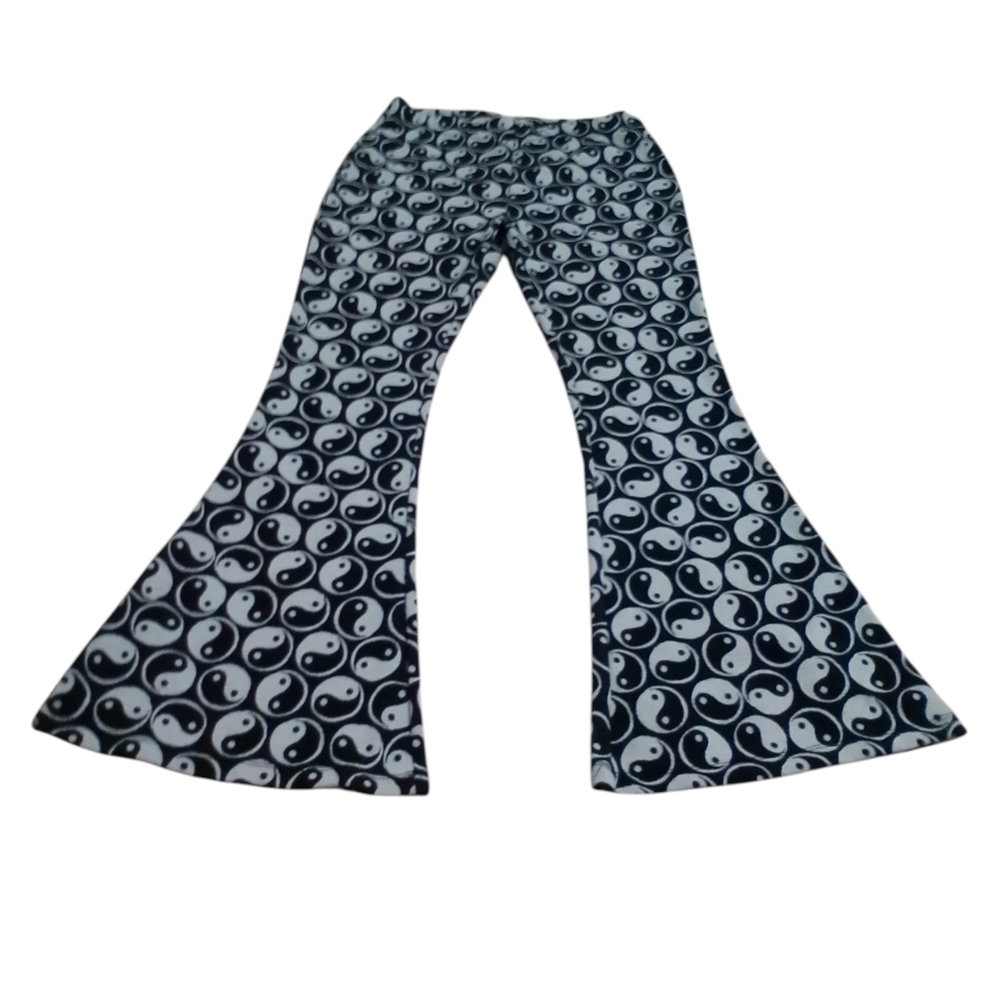 Yin Yang Pattern in Black and White Bell-bottoms - Picture 2 of 4